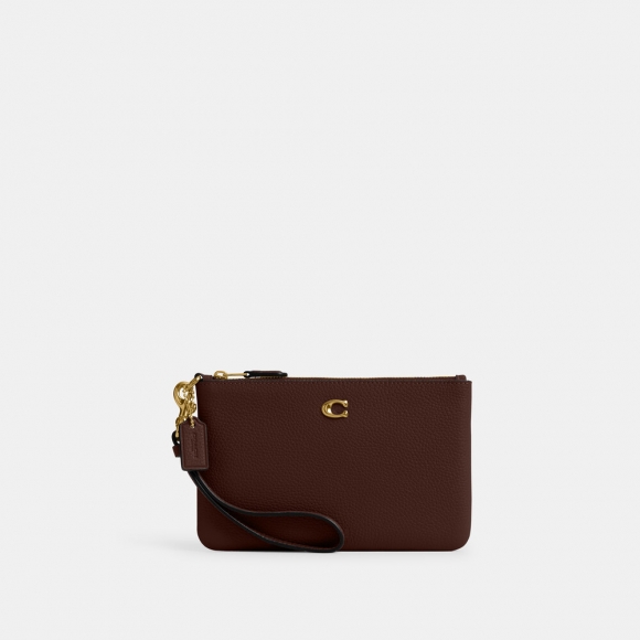 Coach Small Wristlet - DARK BROWN