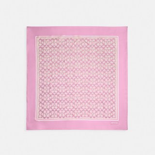 Coach Vintage Signature Print Silk Square Scarf - Medium Pink Coach Vintage Signature Print Silk Square Scarf - Medium Pink