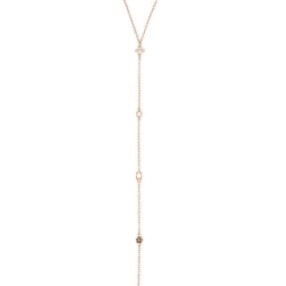 Coach Pearl Charm Y Necklace - WHITE Coach Pearl Charm Y Necklace - WHITE