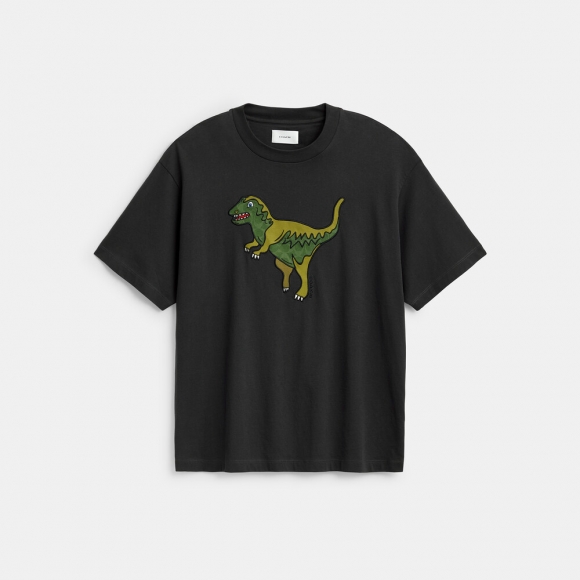 Coach Rexy Relaxed Fit T-shirt In Organic Cotton - Black Coach Rexy Relaxed Fit T-shirt In Organic Cotton - Black