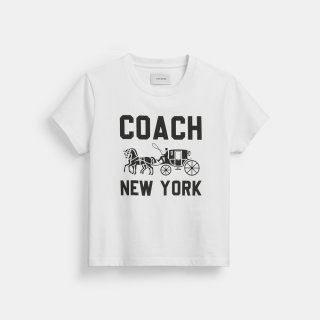 Coach Horse And Carriage T-shirt In Organic Cotton - WHITE