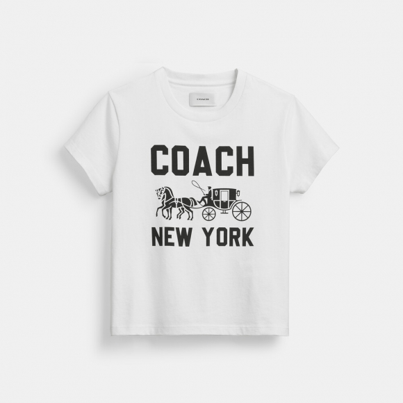 Coach Horse And Carriage T-shirt In Organic Cotton - WHITE