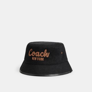 Coach Coach Embroidered Denim Bucket Hat - BLK Coach Coach Embroidered Denim Bucket Hat - BLK
