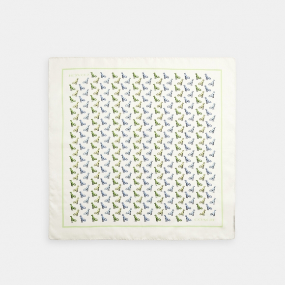 Coach T-rex Print Silk Bandana - CREAM Coach T-rex Print Silk Bandana - CREAM
