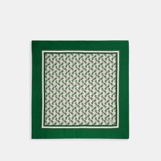 Coach Horse And Carriage Print Silk Square Scarf - Green Coach Horse And Carriage Print Silk Square Scarf - Green