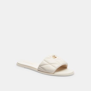 Coach Holly Sandal With Quilting - WHITE Coach Holly Sandal With Quilting - WHITE