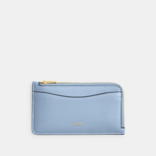 Coach New York Zip Card Case - Light/Pastel Blue Coach New York Zip Card Case - Light/Pastel Blue