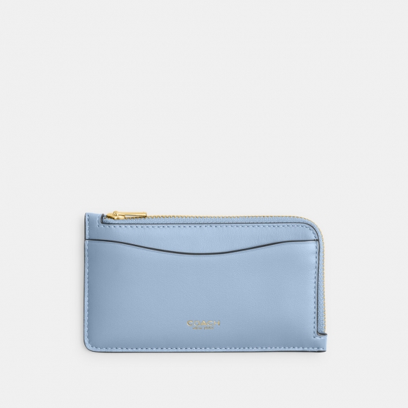 Coach New York Zip Card Case - Light/Pastel Blue Coach New York Zip Card Case - Light/Pastel Blue