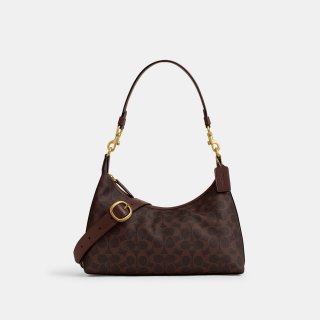 Coach Juliet Shoulder Bag In Signature Canvas - DARK BROWN Coach Juliet Shoulder Bag In Signature Canvas - DARK BROWN