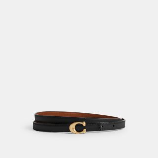 Coach Sculpted Signature Buckle Reversible Belt, 13mm - Brown Coach Sculpted Signature Buckle Reversible Belt, 13mm - Brown