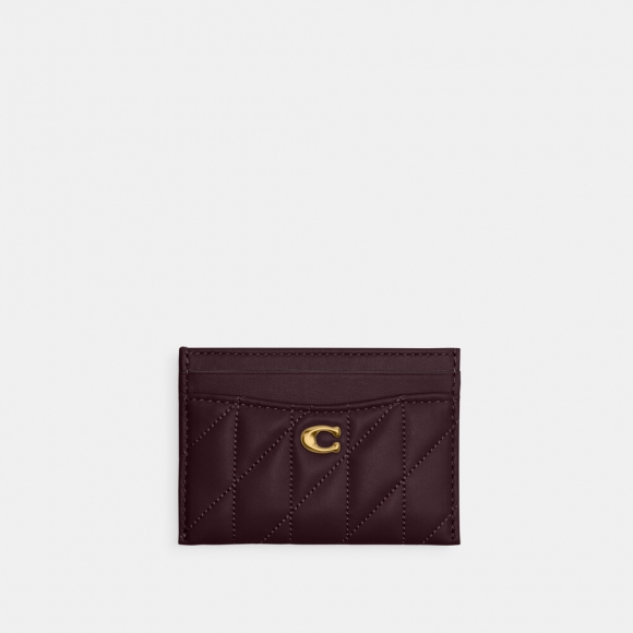 Coach Essential Card Case With Pillow Quilting - Dark Purple Coach Essential Card Case With Pillow Quilting - Dark Purple
