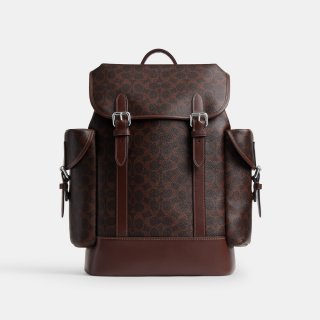 Coach Hitch Backpack In Signature Canvas - DARK BROWN Coach Hitch Backpack In Signature Canvas - DARK BROWN