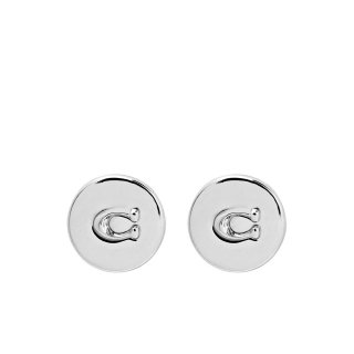 Coach Embossed Logo Studs - Silver