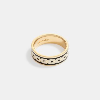 Coach Signature Enamel Ring - BLK Coach Signature Enamel Ring - BLK