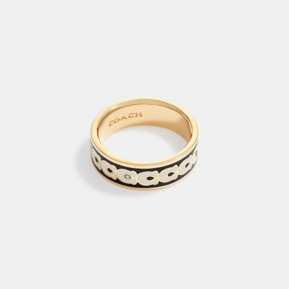 Coach Signature Enamel Ring - BLK Coach Signature Enamel Ring - BLK