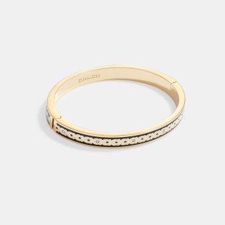 Coach 6mm Signature Enamel Bangle - BLK/WHITE Coach 6mm Signature Enamel Bangle - BLK/WHITE