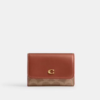 Coach Essential Flap Card Case In Signature Canvas - Multi Colour Coach Essential Flap Card Case In Signature Canvas - Multi Colour