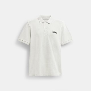 Coach Horse And Carriage Classic Polo In Organic Cotton - WHITE
