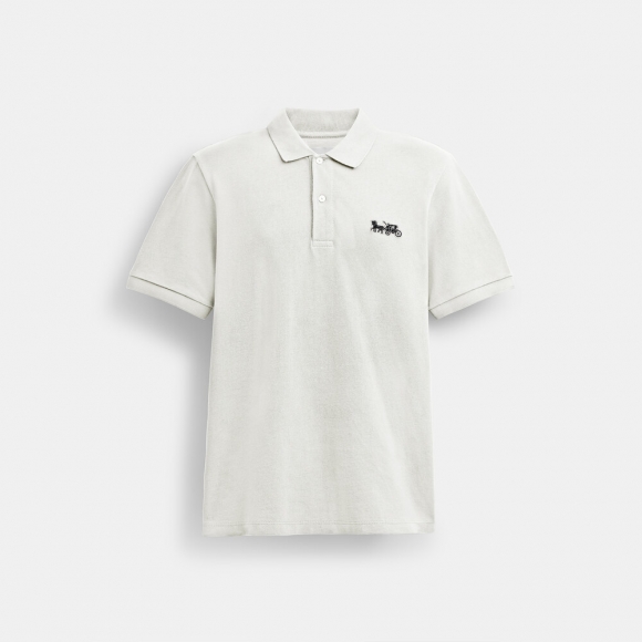 Coach Horse And Carriage Classic Polo In Organic Cotton - WHITE Coach Horse And Carriage Classic Polo In Organic Cotton - WHITE