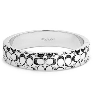 Coach Logo Quilted Bangle - Sillver Coach Logo Quilted Bangle - Sillver