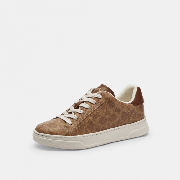 Coach High Line Sneaker In Signature Canvas - Brown Coach High Line Sneaker In Signature Canvas - Brown