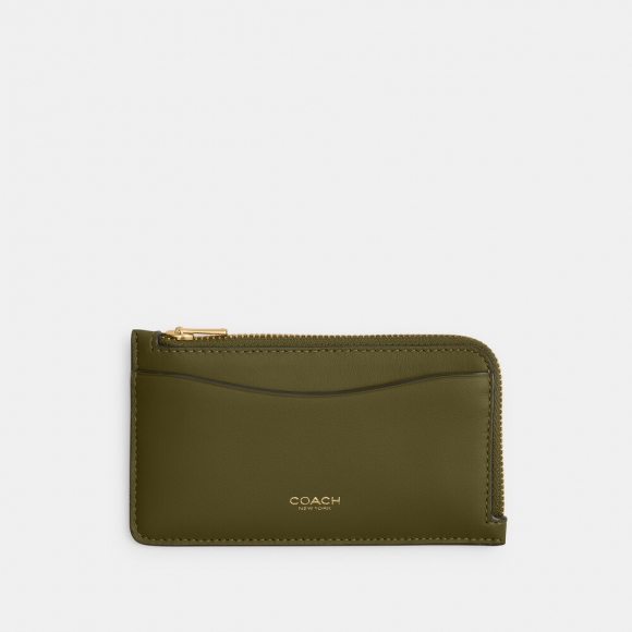 Coach New York Zip Card Case - Green Coach New York Zip Card Case - Green