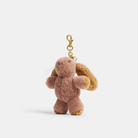 Coach Floppy Bunny Plushie Bag Charm In Shearling - Multi Colour