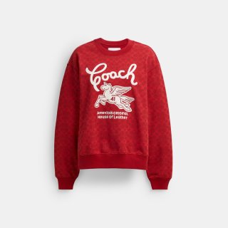 Coach Signature Pegasus Sweatshirt - Red