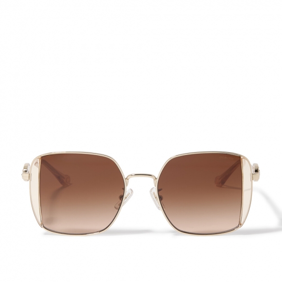 Coach Horse & Carriage Metal Oversized Square Sunglasses - Brown