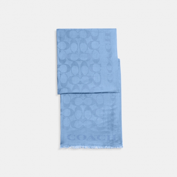 Coach Signature Stole - Blue