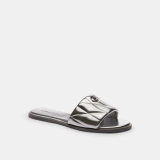 Coach Holly Sandal With Quilting - Silver Coach Holly Sandal With Quilting - Silver