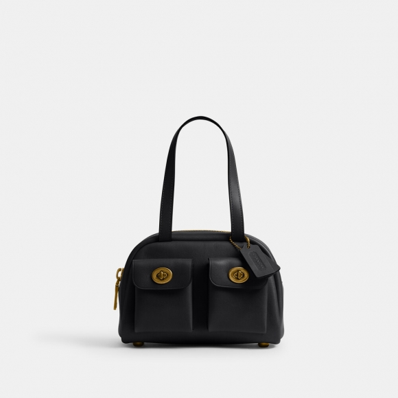 Coach Twin Turnlock Bag 20 - Black Coach Twin Turnlock Bag 20 - Black