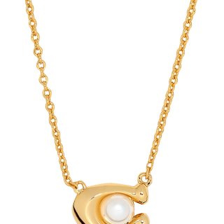 Coach Signature Pendant Pearl Necklace - Gold Coach Signature Pendant Pearl Necklace - Gold