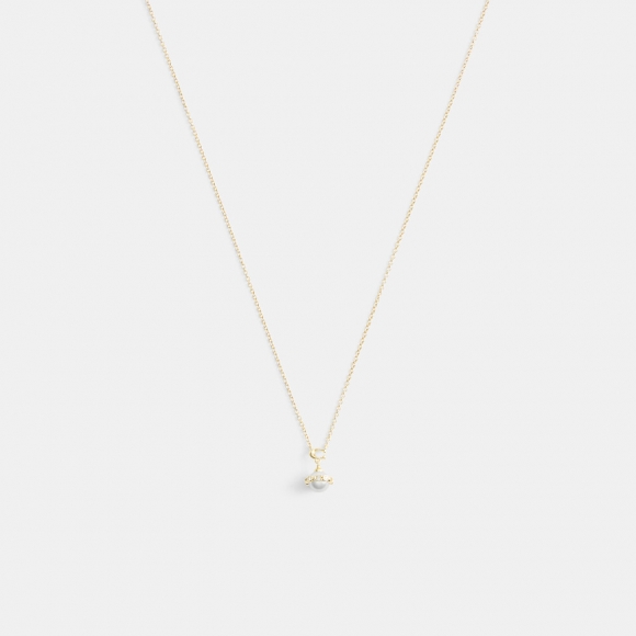 Coach Signature Pearl Orb Pendant Necklace - WHITE Coach Signature Pearl Orb Pendant Necklace - WHITE