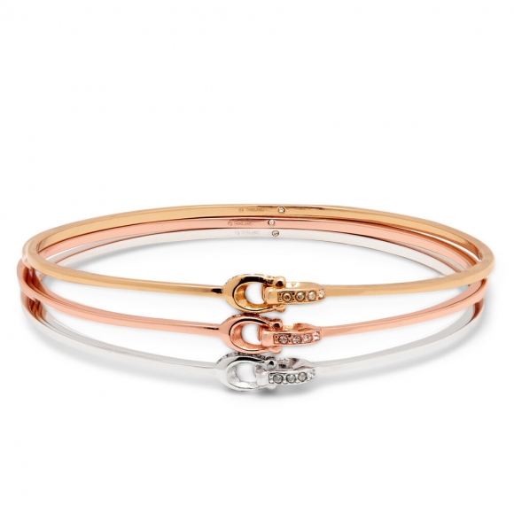 Coach Interlocking Signature C Tritone Bangle Set - Multi Colour