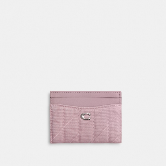 Coach Essential Card Case With Quilting - Pink Coach Essential Card Case With Quilting - Pink