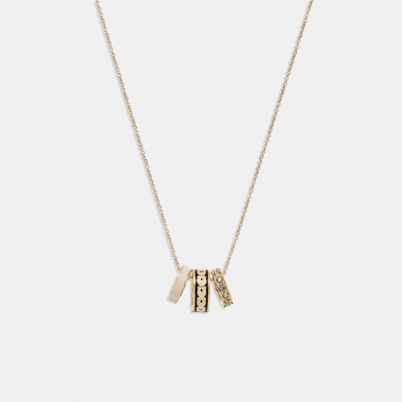 Coach Signature Enamel Necklace - BLK/WHITE Coach Signature Enamel Necklace - BLK/WHITE