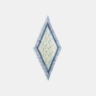 Coach Vintage Floral Print Silk Diamond Scarf - Light/Pastel Blue Coach Vintage Floral Print Silk Diamond Scarf - Light/Pastel Blue