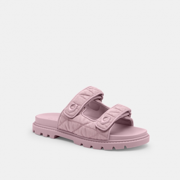 Coach Sculpted C Double Band Sandal With Quilting - Pink Coach Sculpted C Double Band Sandal With Quilting - Pink