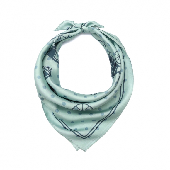 Coach Horse And Carriage Dot Printed Silk Band - Light/Pastel Blue Coach Horse And Carriage Dot Printed Silk Band - Light/Pastel Blue