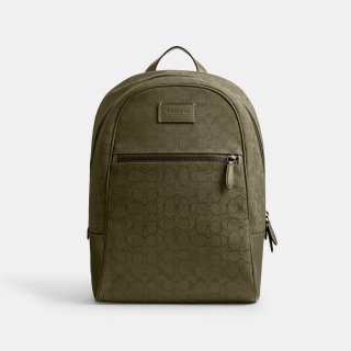 Coach Theo Backpack In Signature Jacquard 27 - Green Coach Theo Backpack In Signature Jacquard 27 - Green