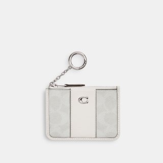 Coach Essential Mini Id Card Case In Signature Canvas - WHITE