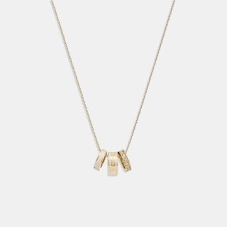 Coach Signature Enamel Necklace - WHITE