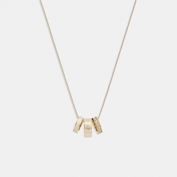 Coach Signature Enamel Necklace - WHITE Coach Signature Enamel Necklace - WHITE