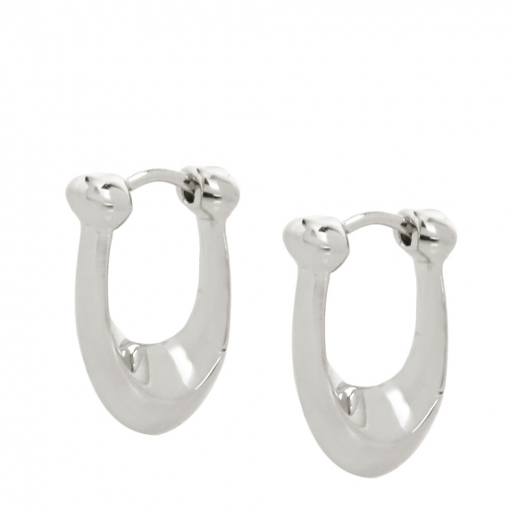 Coach Signature C Huggie Earrings In Metal - Silver Coach Signature C Huggie Earrings In Metal - Silver