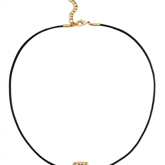 Coach Signature Quilted Cube Pendant Necklace, Leather - Gold