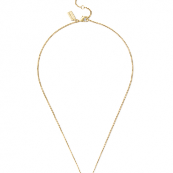 Coach Quilted Signature Bead Pendant Necklace - Gold
