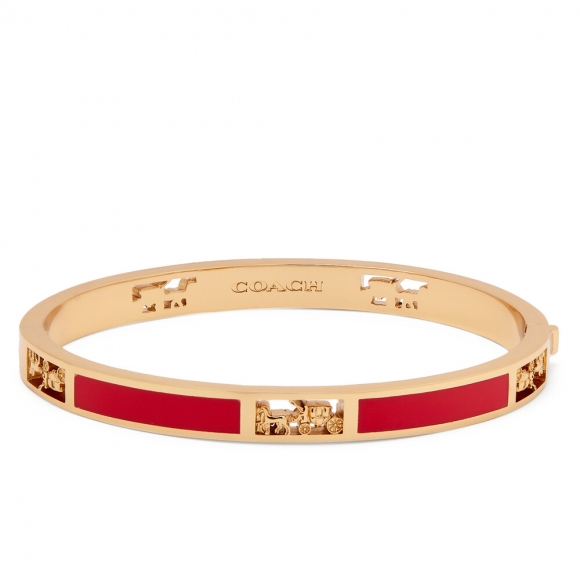 Coach Horse And Carriage Cut Out Enamel Bangle - Red Coach Horse And Carriage Cut Out Enamel Bangle - Red