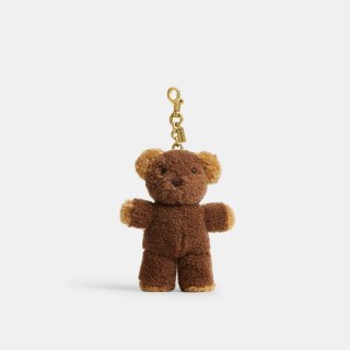 Coach Teddy Bear Plushie Bag Charm In Shearling - Multi Colour Coach Teddy Bear Plushie Bag Charm In Shearling - Multi Colour