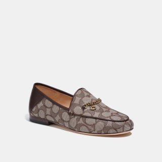 Coach Hanna Loafer In Signature Jacquard - Oak Maple